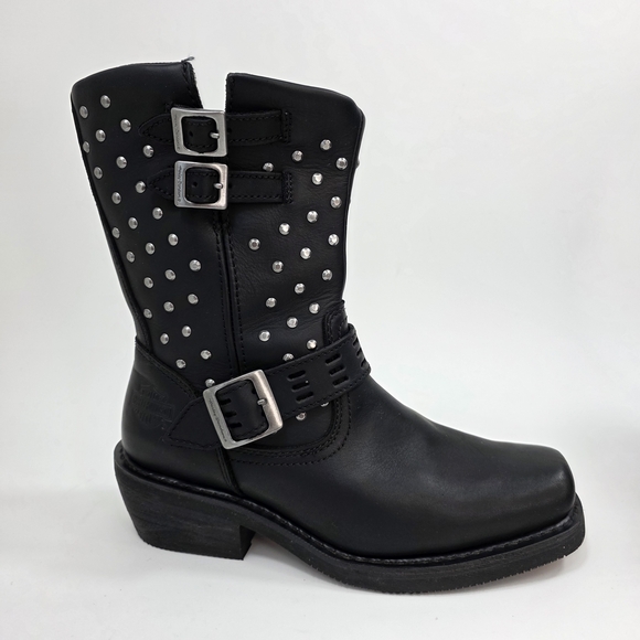 Harley-Davidson Shirley Leather motorcycle Rider Boots Women's Black Size 8.5 - Picture 3 of 16